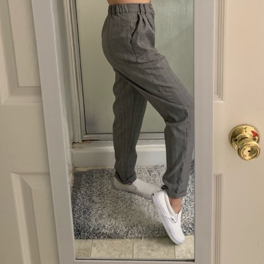 SOLD on Depop - high rise plaid vintage pants